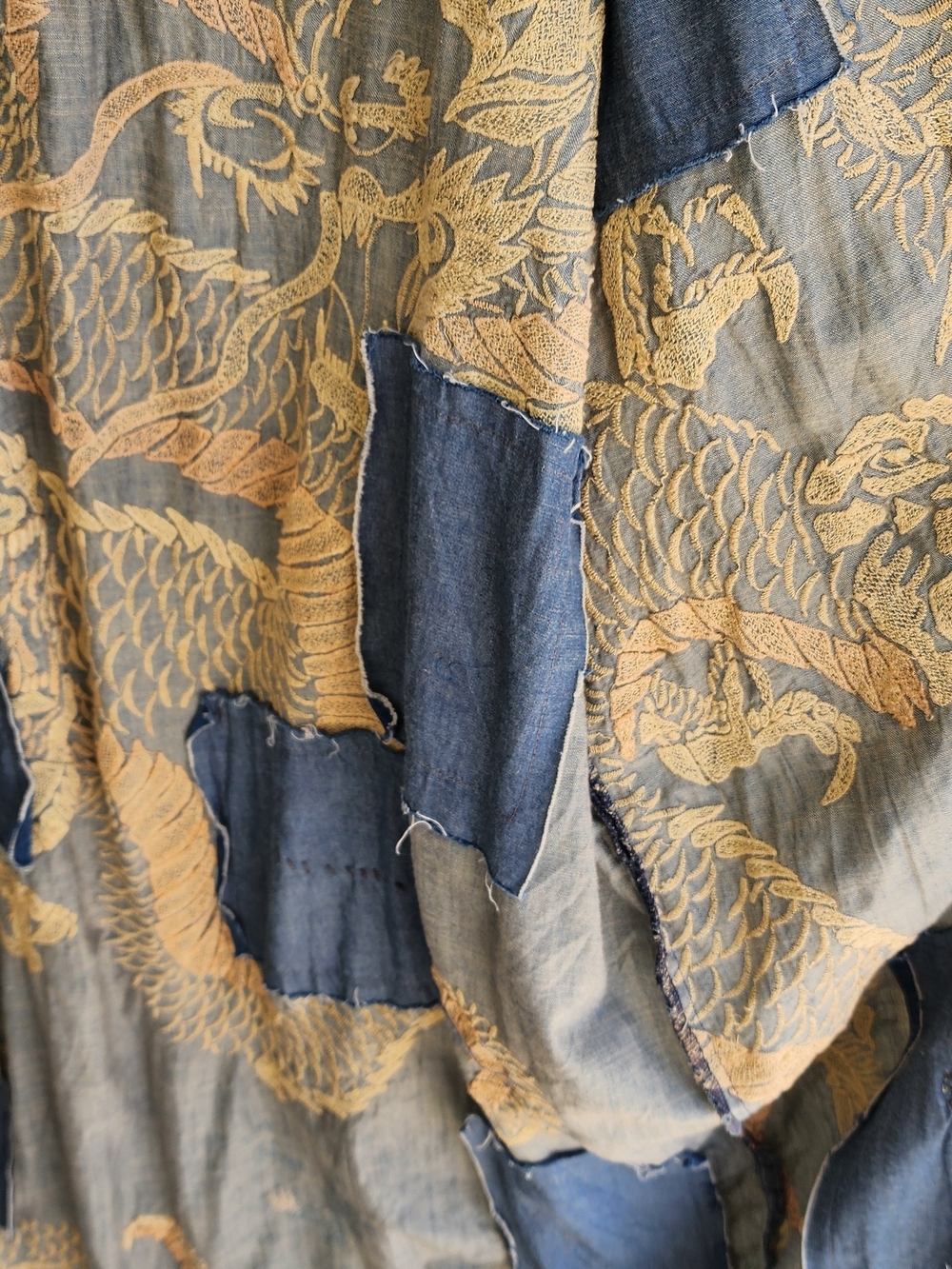 Magnolia Pearl Denim Dragon Daiji Kimono Jacket 517 Washed Indigo - Picture 8 of 13